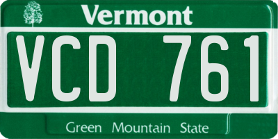VT license plate VCD761
