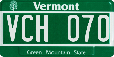 VT license plate VCH070