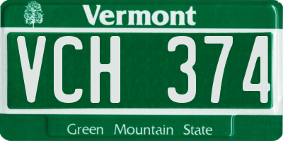 VT license plate VCH374