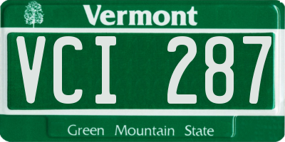 VT license plate VCI287
