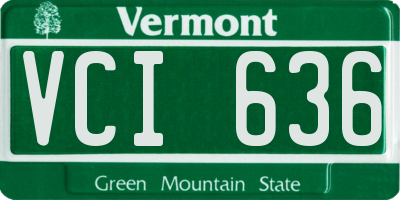 VT license plate VCI636