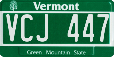 VT license plate VCJ447