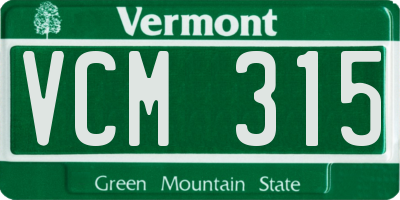 VT license plate VCM315