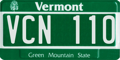 VT license plate VCN110