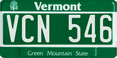 VT license plate VCN546