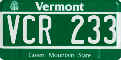 VT license plate VCR233
