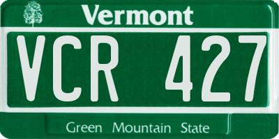 VT license plate VCR427