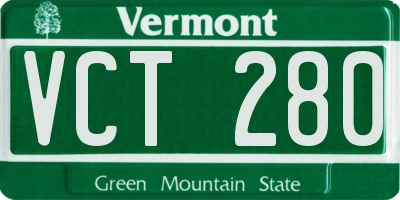 VT license plate VCT280