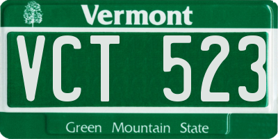 VT license plate VCT523