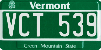 VT license plate VCT539