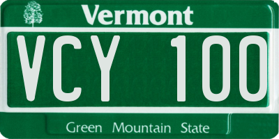 VT license plate VCY100