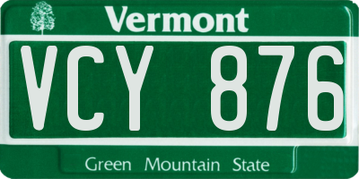 VT license plate VCY876