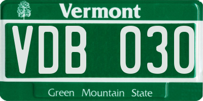 VT license plate VDB030