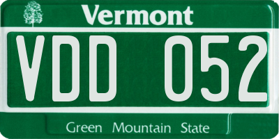 VT license plate VDD052