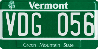 VT license plate VDG056