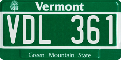 VT license plate VDL361