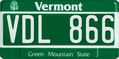 VT license plate VDL866