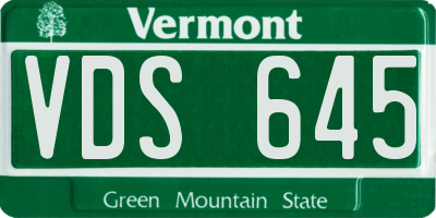 VT license plate VDS645