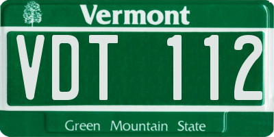 VT license plate VDT112