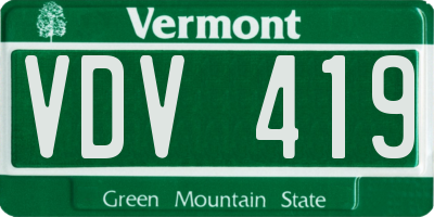 VT license plate VDV419