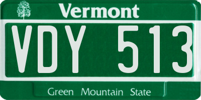 VT license plate VDY513