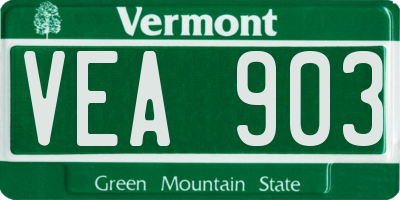 VT license plate VEA903