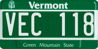 VT license plate VEC118