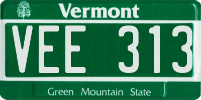 VT license plate VEE313