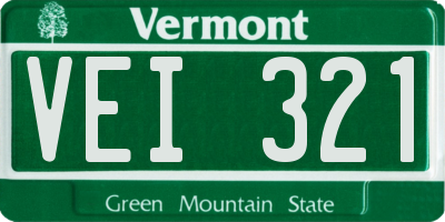 VT license plate VEI321