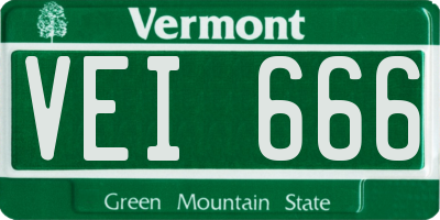 VT license plate VEI666