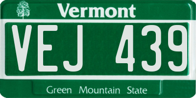 VT license plate VEJ439