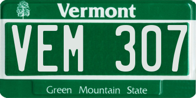 VT license plate VEM307