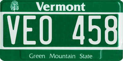 VT license plate VEO458