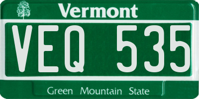 VT license plate VEQ535