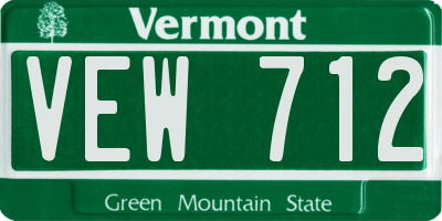 VT license plate VEW712