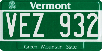 VT license plate VEZ932