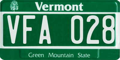 VT license plate VFA028