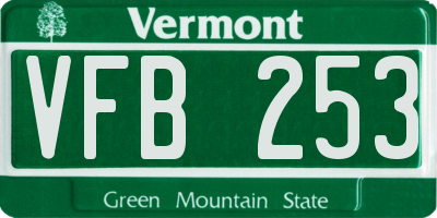 VT license plate VFB253
