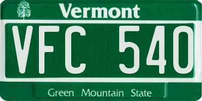 VT license plate VFC540