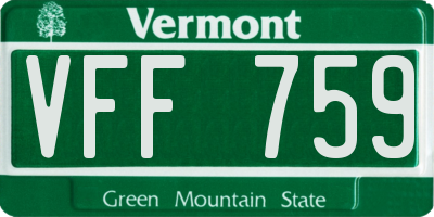 VT license plate VFF759