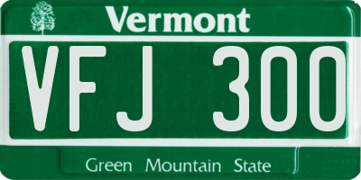 VT license plate VFJ300