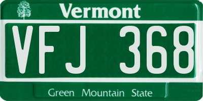 VT license plate VFJ368