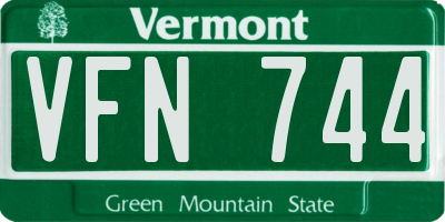 VT license plate VFN744
