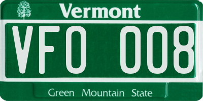 VT license plate VFO008
