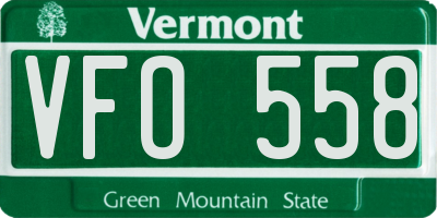 VT license plate VFO558