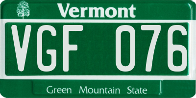 VT license plate VGF076