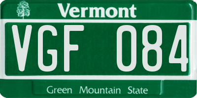 VT license plate VGF084