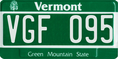 VT license plate VGF095