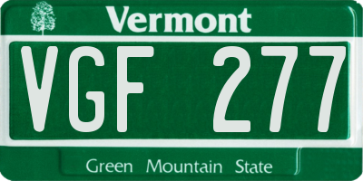 VT license plate VGF277