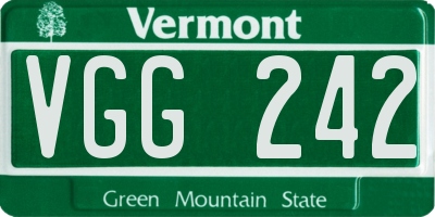 VT license plate VGG242